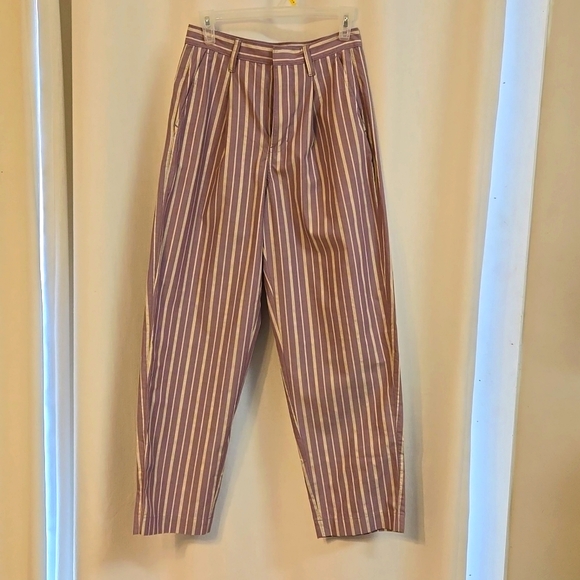 Madewell NWT Striped trouser. Purple and cream - Picture 1 of 4